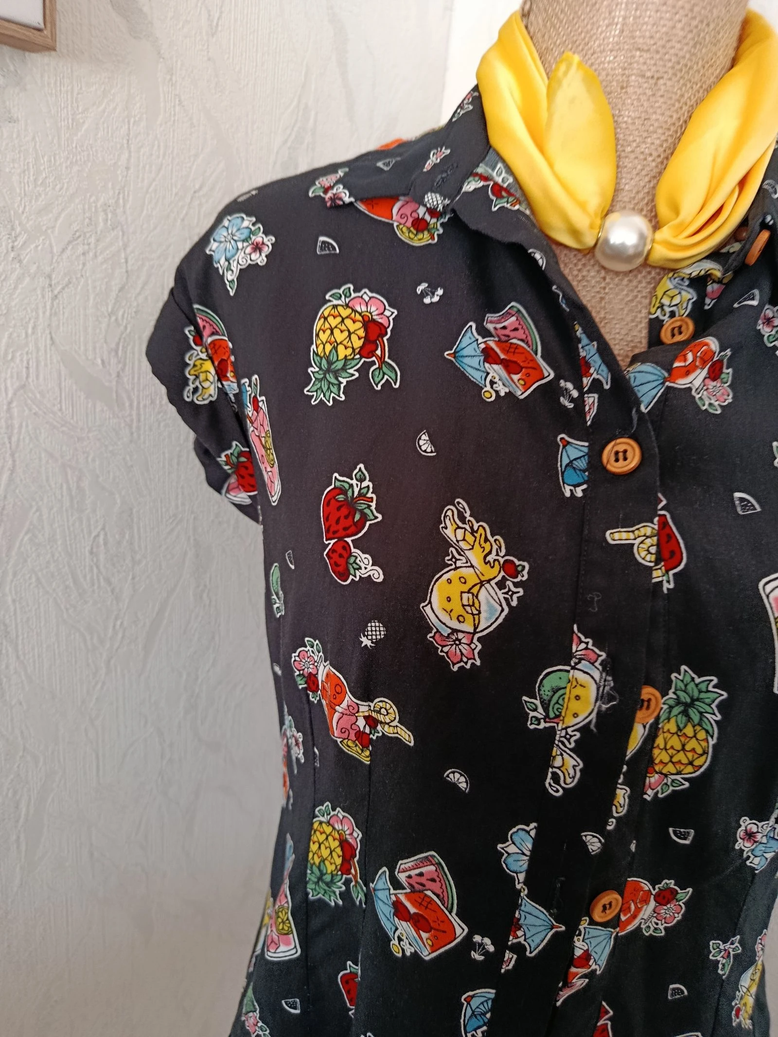 Blusa retrô rockabilly Pin up "Pina colada" – photo 2